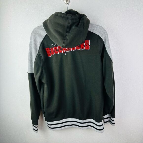 NFL Buccaneers Black Gray Full Zip Hooded Jacket Men’s Size M - Picture 4 of 4